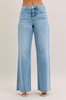 Judy Blue High Waist Retro Wide Jeans With Quilt Stitching - Whiskey Skies - JUDY BLUE