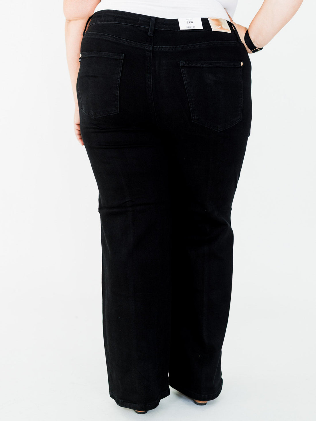 Judy Blue High Waist Retro Wide Leg Black Jeans - Whiskey Skies - JUDY BLUE