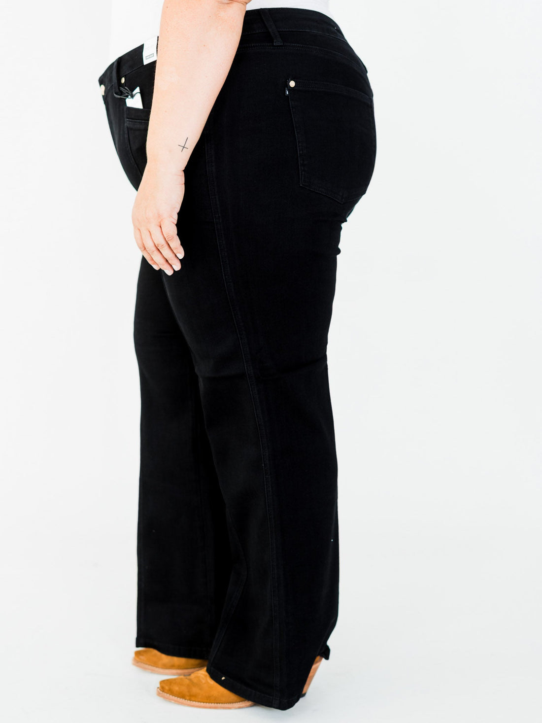 Judy Blue High Waist Retro Wide Leg Black Jeans - Whiskey Skies - JUDY BLUE