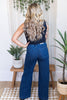 Judy Blue High - Waist Retro Wide Leg Jeans W/ Patch Pockets & Twisted Seams - Whiskey Skies - JUDY BLUE