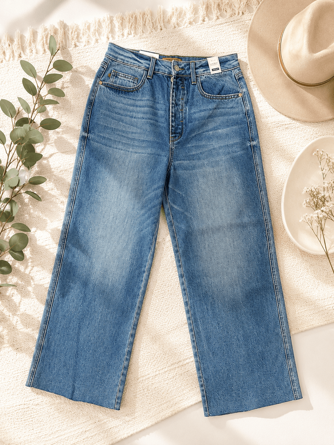 Judy Blue High Waist Rigid Magic Baggy Wilhemina Jeans - Whiskey Skies - JUDY BLUE