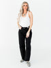 Judy Blue High Waist Rigid Magic Barrel Black Denim Arc Trousers - Whiskey Skies - JUDY BLUE