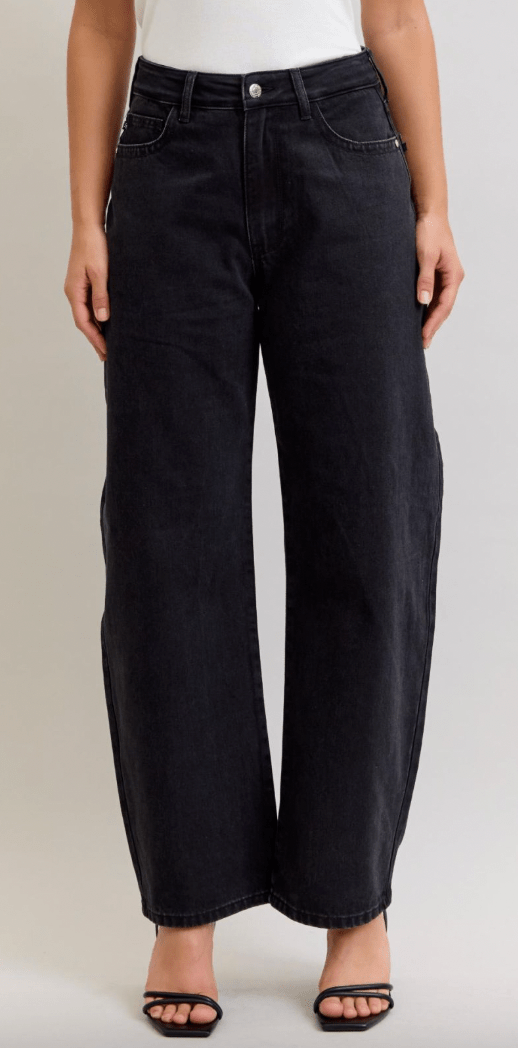 Judy Blue High Waist Rigid Magic Black Denim Arc Trousers - Whiskey Skies - JUDY BLUE