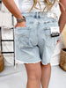 Judy Blue High Waist Rigid Magic Dad Shorts W/ Cell Phone Pocket - Whiskey Skies - JUDY BLUE