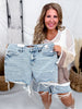 Judy Blue High Waist Rigid Magic Dad Shorts W/ Cell Phone Pocket - Whiskey Skies - JUDY BLUE