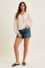 Judy Blue High - Waist Rigid Magic Denim Shorts W/ Studding Details - Whiskey Skies - JUDY BLUE