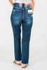 Judy Blue High Waist Rigid Magic Heavy Destroy Straight Jeans - Whiskey Skies - JUDY BLUE