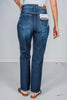 Judy Blue High Waist Rigid Magic Heavy Destroy Straight Jeans - Whiskey Skies - JUDY BLUE