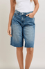 Judy Blue High Waist Rigid Magic Jorts - Whiskey Skies - JUDY BLUE