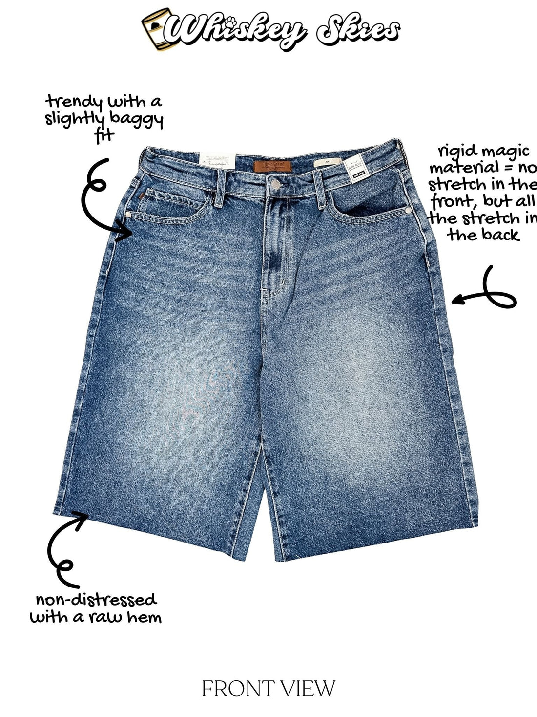 Judy Blue High Waist Rigid Magic Jorts - Whiskey Skies - JUDY BLUE