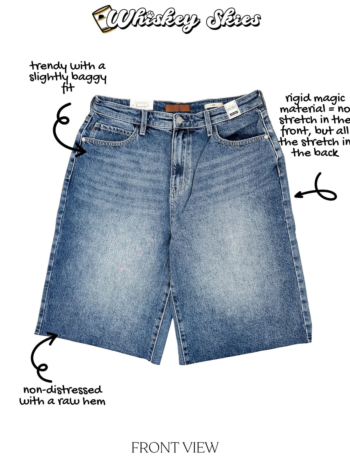 Judy Blue High Waist Rigid Magic Jorts - Whiskey Skies - JUDY BLUE