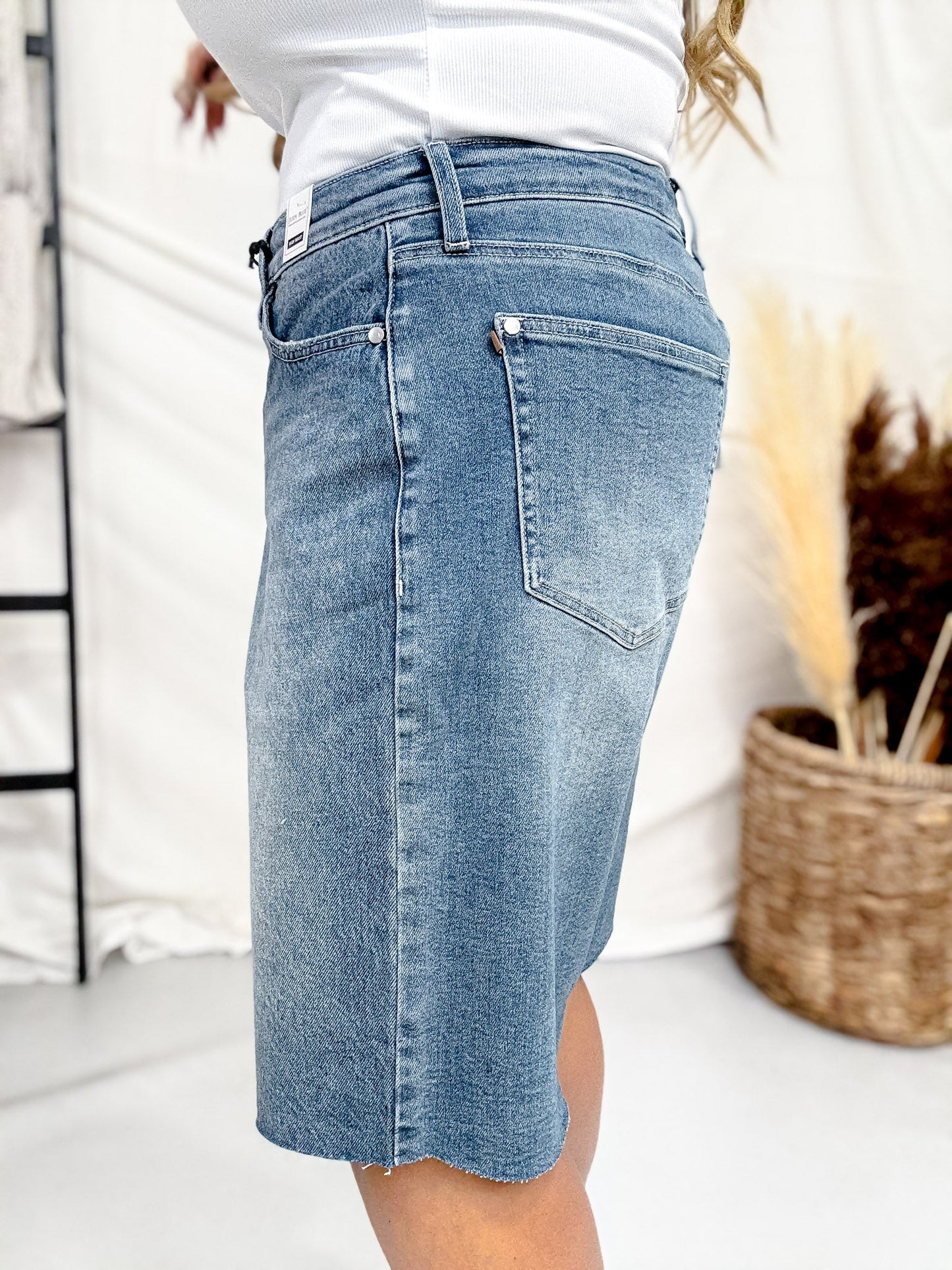 Judy Blue High Waist Rigid Magic Jorts - Whiskey Skies - JUDY BLUE