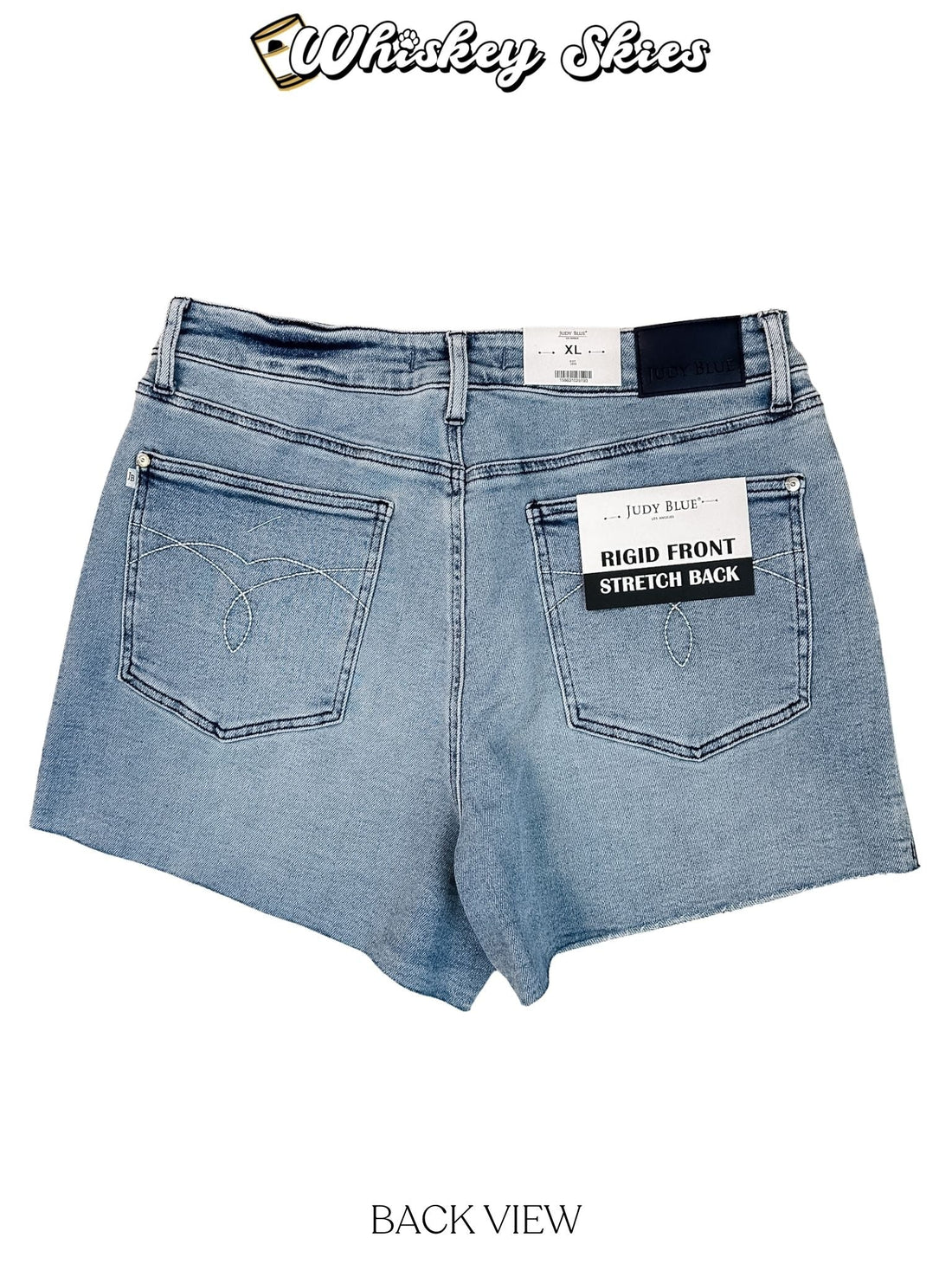 Judy Blue High Waist Rigid Magic Shorts With Raw Side Seams - Whiskey Skies - JUDY BLUE