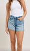 Judy Blue High Waist Rigid Magic Shorts With Raw Side Seams - Whiskey Skies - JUDY BLUE