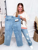 Judy Blue High - Waist Rigid Magic Star Distressed 90's Straight Jeans - Whiskey Skies - JUDY BLUE
