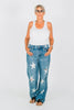 Judy Blue High - Waist Rigid Magic Star Distressed 90's Straight Jeans - Whiskey Skies - JUDY BLUE