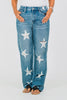 Judy Blue High - Waist Rigid Magic Star Distressed 90's Straight Jeans - Whiskey Skies - JUDY BLUE