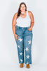 Judy Blue High - Waist Rigid Magic Star Distressed 90's Straight Jeans - Whiskey Skies - JUDY BLUE