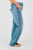 Judy Blue High - Waist Rigid Magic Star Distressed 90's Straight Jeans - Whiskey Skies - JUDY BLUE