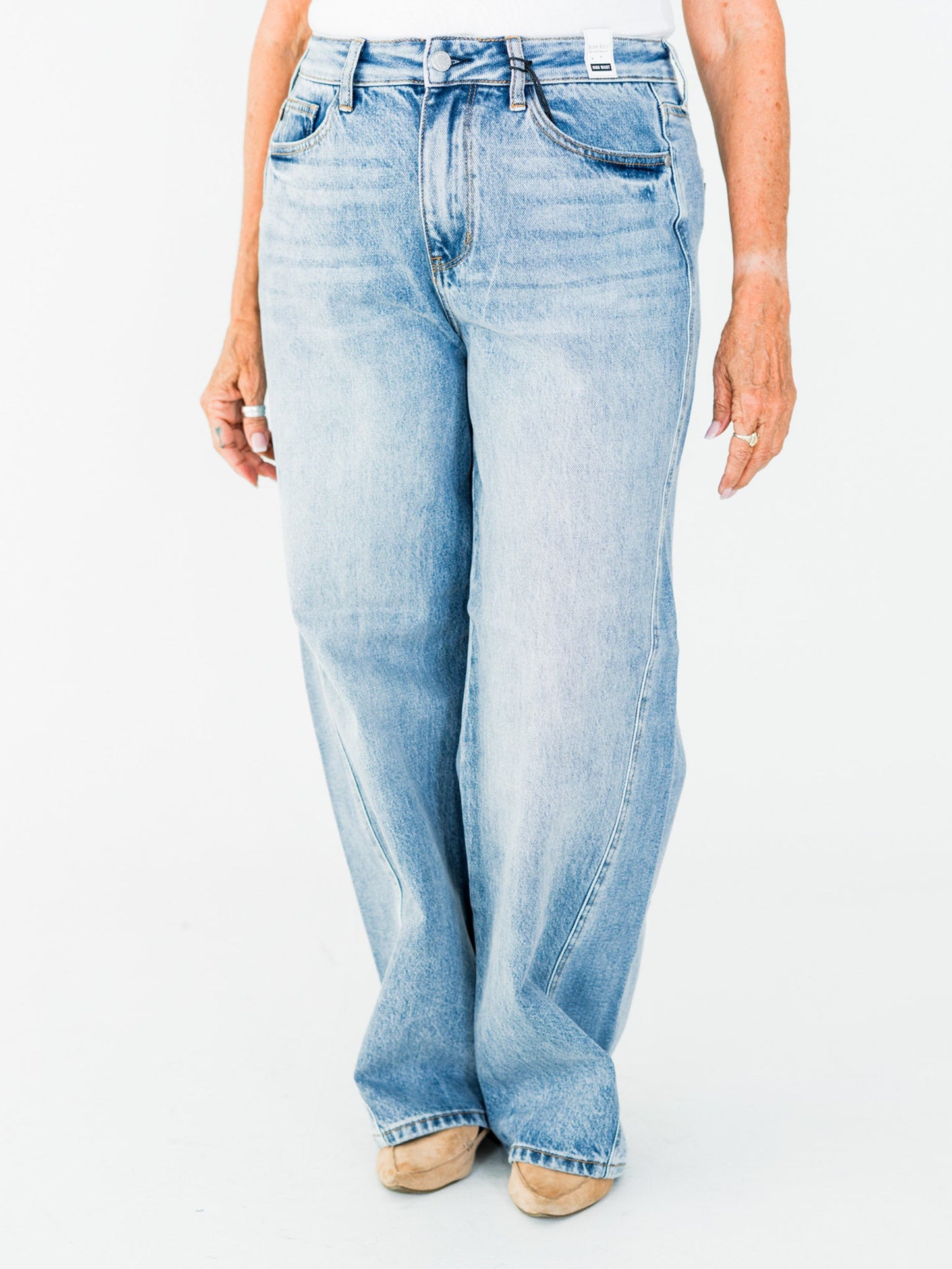 Judy Blue High - Waist Rigid Magic Twisted Side Seam Jeans - Whiskey Skies - JUDY BLUE