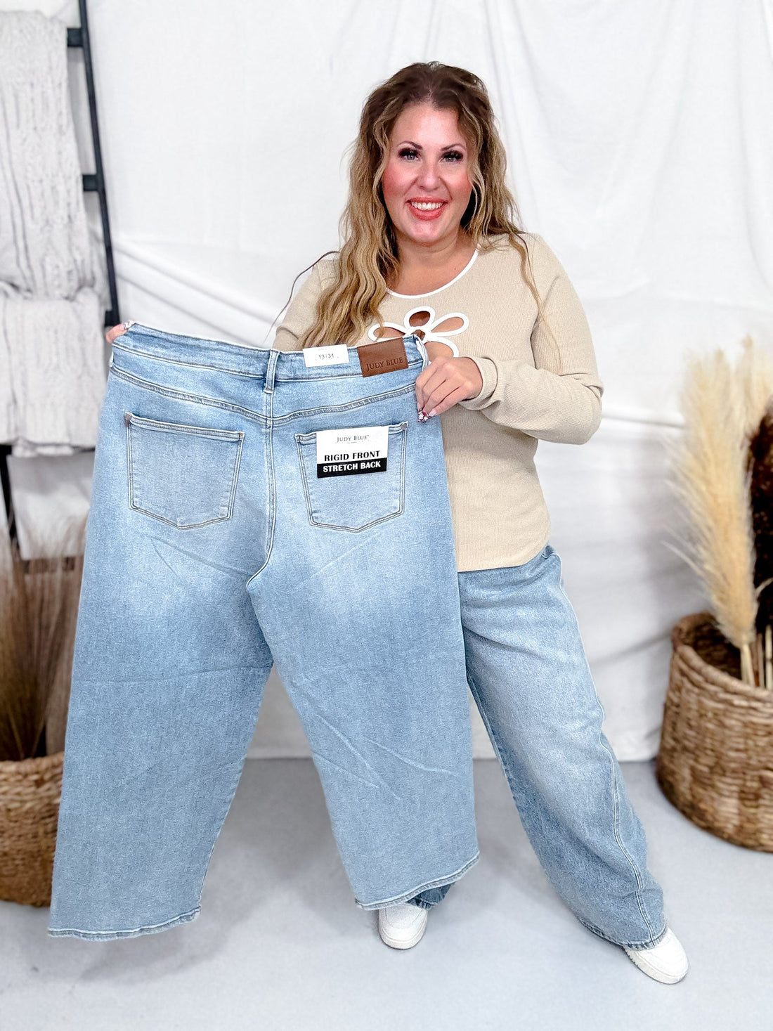 Judy Blue High - Waist Rigid Magic Twisted Side Seam Jeans - Whiskey Skies - JUDY BLUE