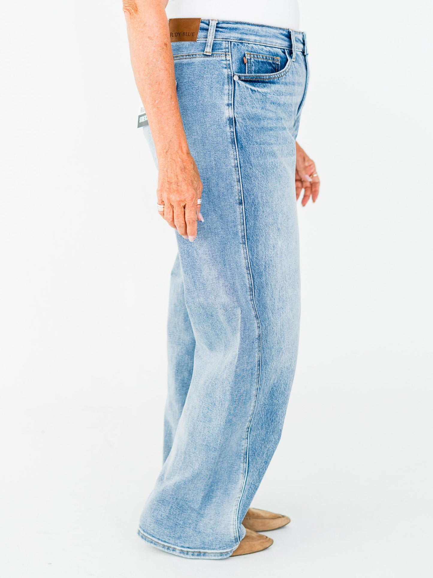 Judy Blue High - Waist Rigid Magic Twisted Side Seam Jeans - Whiskey Skies - JUDY BLUE