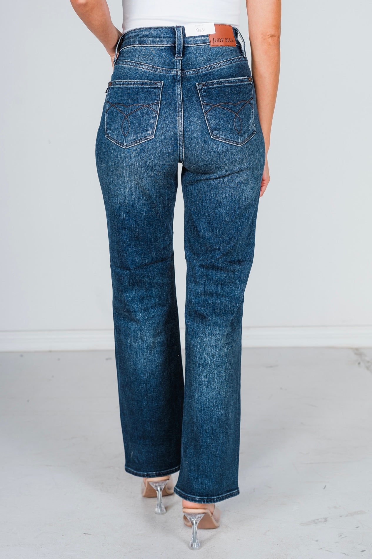 Judy Blue High Waist Ripped Knee Dad Jeans - Whiskey Skies - JUDY BLUE