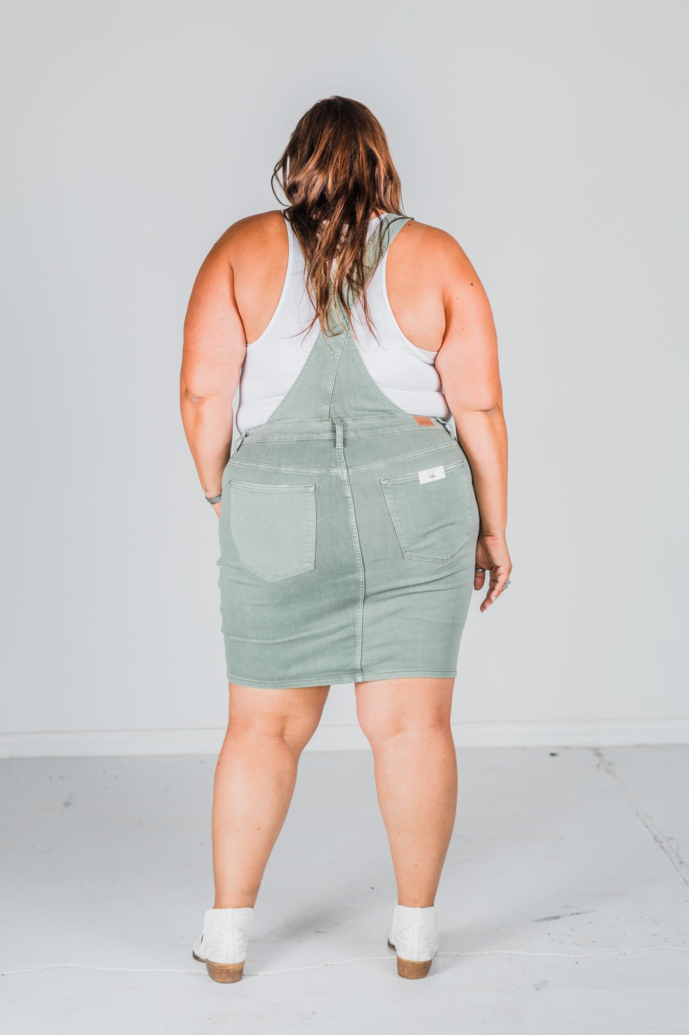 Judy Blue High Waist Sage Garment Dyed Skirt Overalls - Whiskey Skies - JUDY BLUE