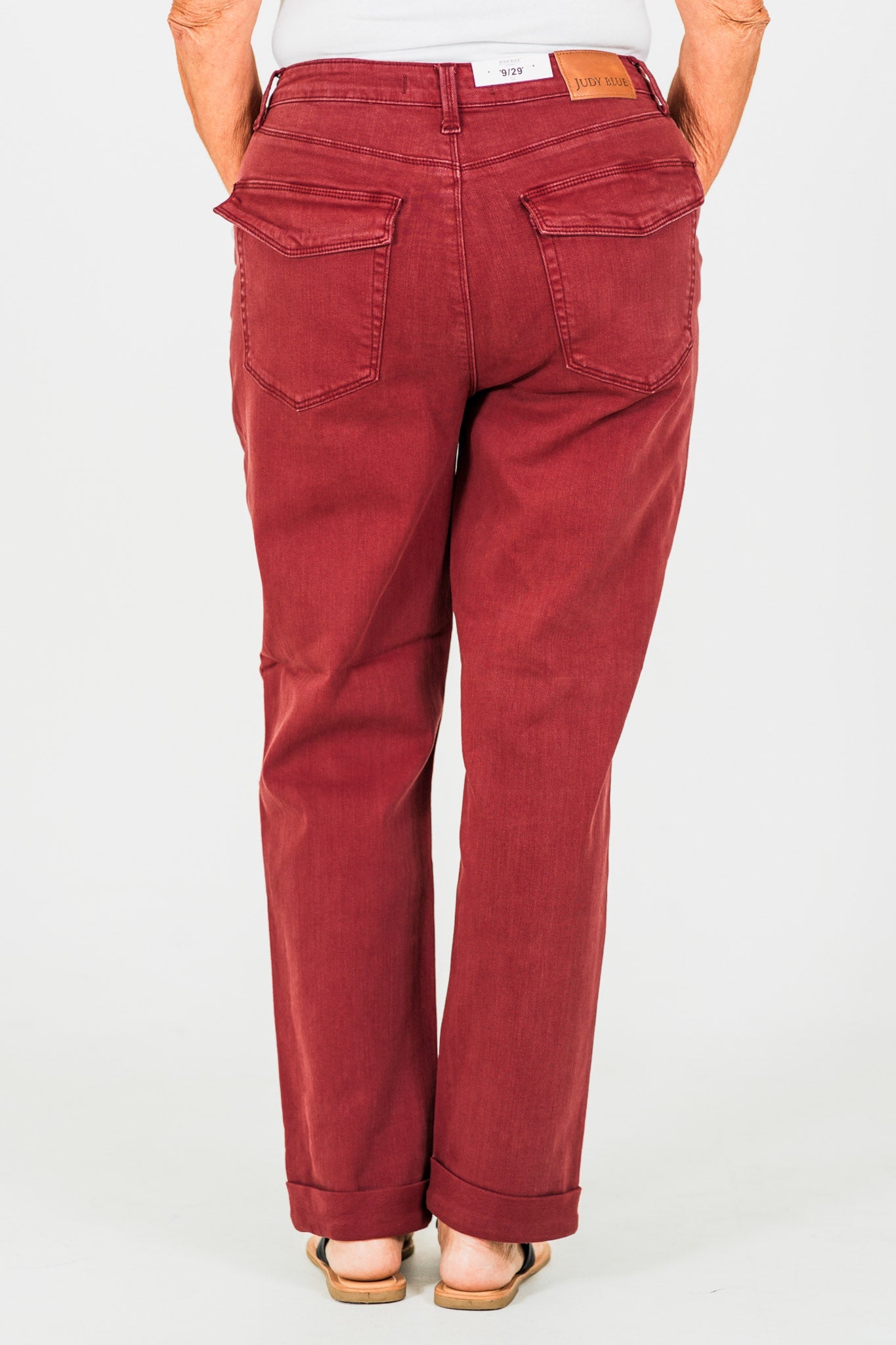 Judy Blue High Waist Sangria Cuffed Aurora Jogger Jeans - Whiskey Skies - JUDY BLUE