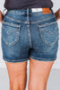 Judy Blue High Waist Shorts with Shield Back Pocket - Whiskey Skies - JUDY BLUE