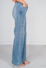 Judy Blue High Waist Side Seam Insert Detail Retro Wide Leg Jeans - Whiskey Skies - JUDY BLUE