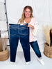 Judy Blue High Waist Skinny With Hand - Sanding Jeans - Whiskey Skies - JUDY BLUE