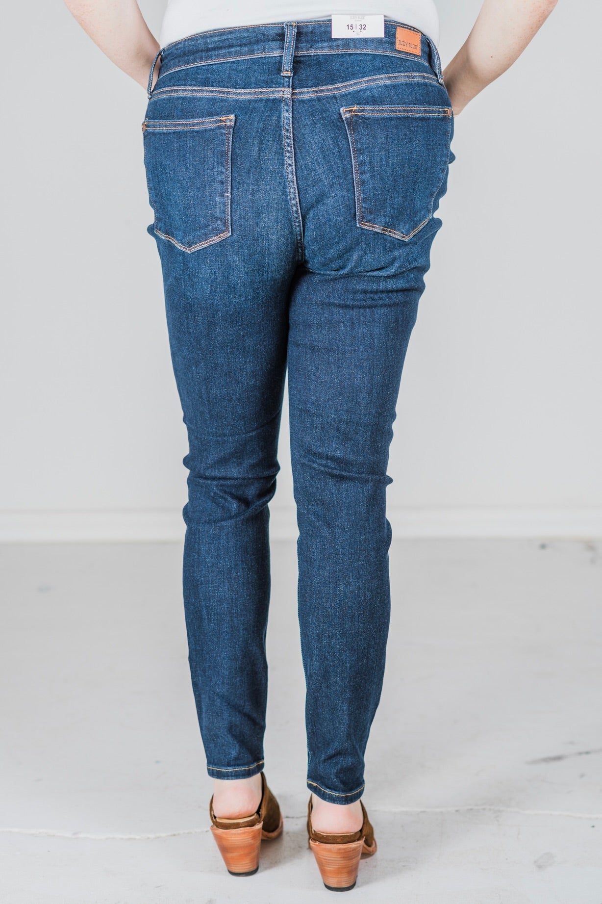 Judy Blue High Waist Skinny With Hand - Sanding Jeans - Whiskey Skies - JUDY BLUE