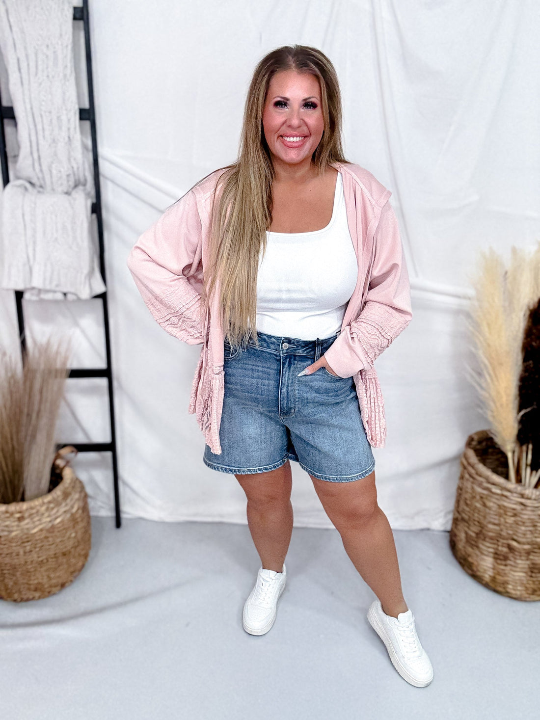 Judy Blue High Waist Slim Fit Shorts - Whiskey Skies - JUDY BLUE