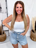 Judy Blue High Waist Slim Shorts With Foil Seams - Whiskey Skies - JUDY BLUE