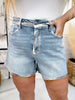 Judy Blue High Waist Slim Shorts With Foil Seams - Whiskey Skies - JUDY BLUE
