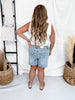 Judy Blue High Waist Slim Shorts With Foldover Waistband - Whiskey Skies - JUDY BLUE