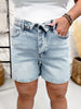 Judy Blue High Waist Slim Shorts With Foldover Waistband - Whiskey Skies - JUDY BLUE