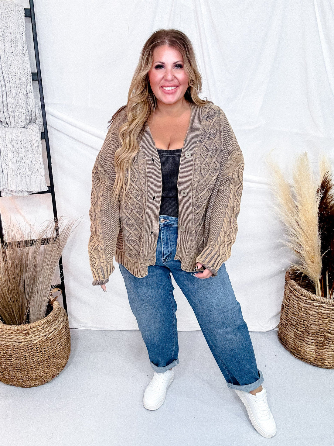 Judy Blue High Waist Soft Barrel Leg Jeans - Whiskey Skies - JUDY BLUE