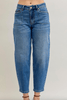Judy Blue High Waist Soft Barrel Leg Jeans - Whiskey Skies - JUDY BLUE