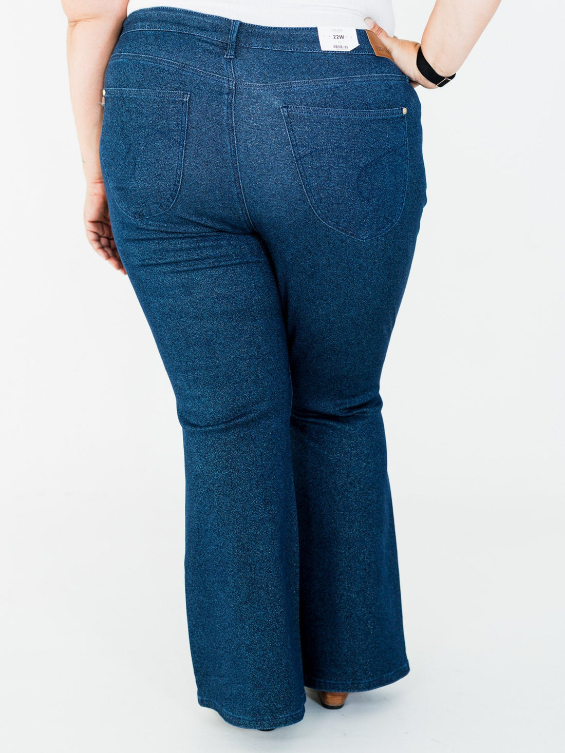 Judy Blue High Waist Sparkle Flare Jeans - Whiskey Skies - JUDY BLUE