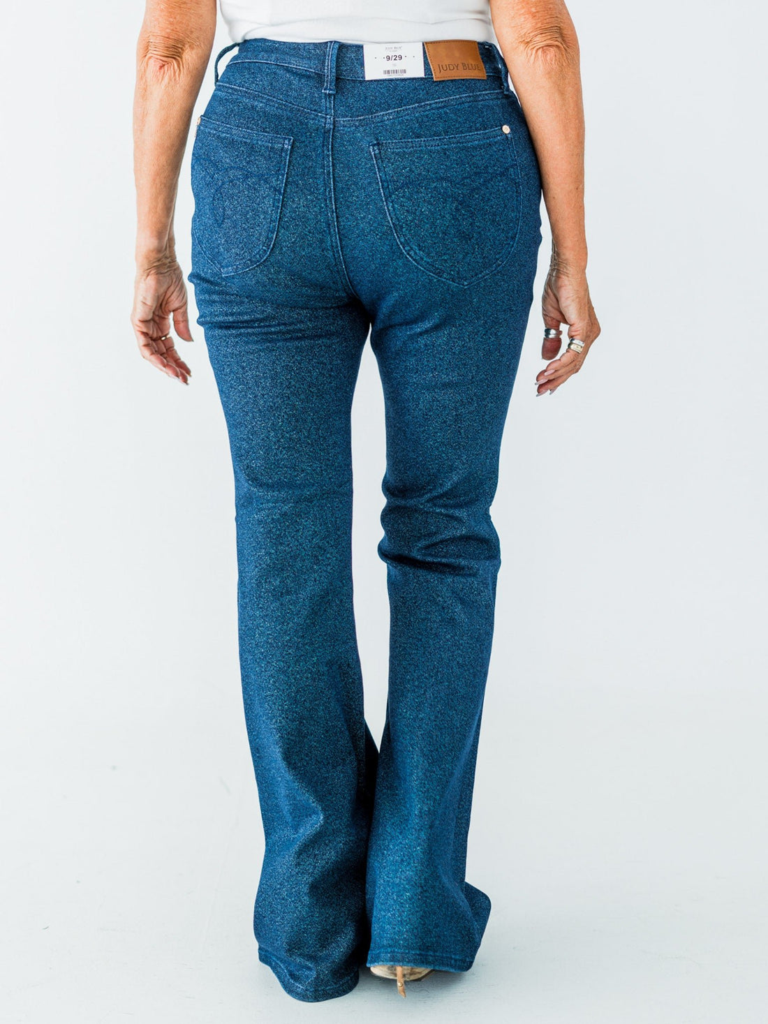 Judy Blue High Waist Sparkle Flare Jeans - Whiskey Skies - JUDY BLUE