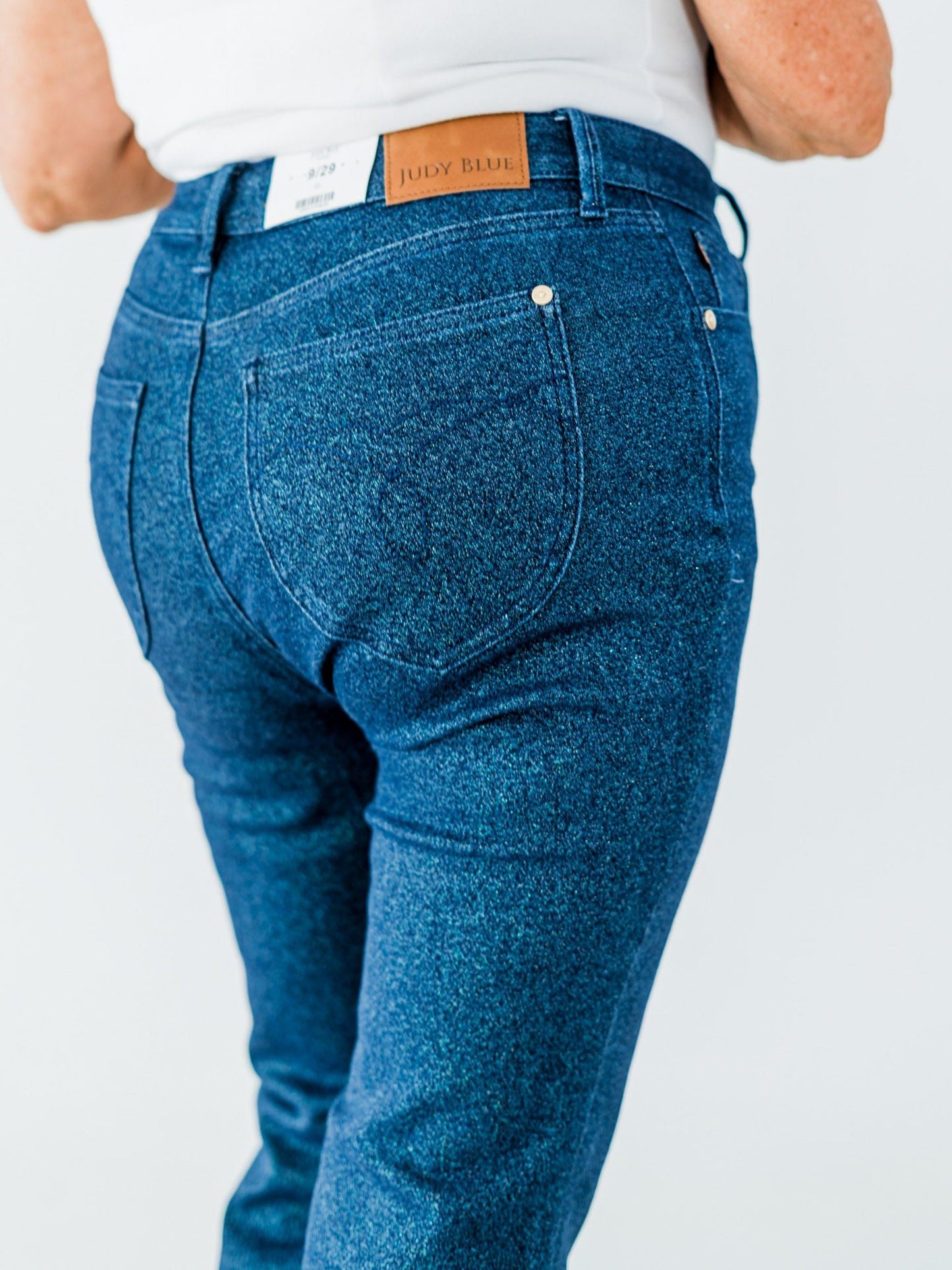 Judy Blue High Waist Sparkle Flare Jeans - Whiskey Skies - JUDY BLUE