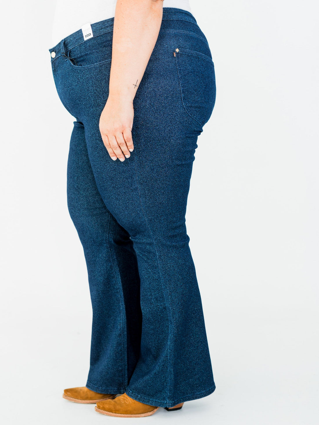 Judy Blue High Waist Sparkle Flare Jeans - Whiskey Skies - JUDY BLUE