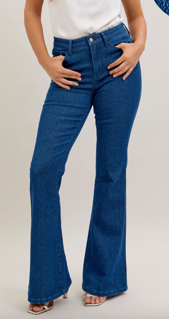 Judy Blue High Waist Sparkle Flare Jeans - Whiskey Skies - JUDY BLUE