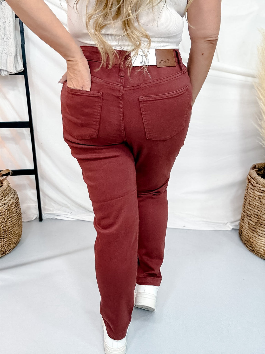 Judy Blue High Waist Spiced Apple Cider Aurora Weekender Jeans - Whiskey Skies - JUDY BLUE