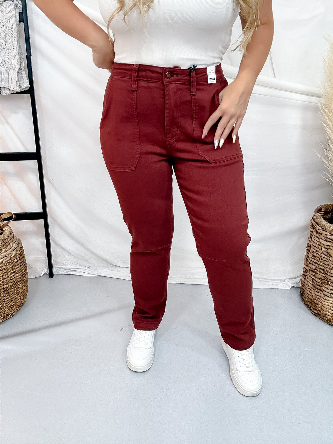 Judy Blue High Waist Spiced Apple Cider Aurora Weekender Jeans - Whiskey Skies - JUDY BLUE