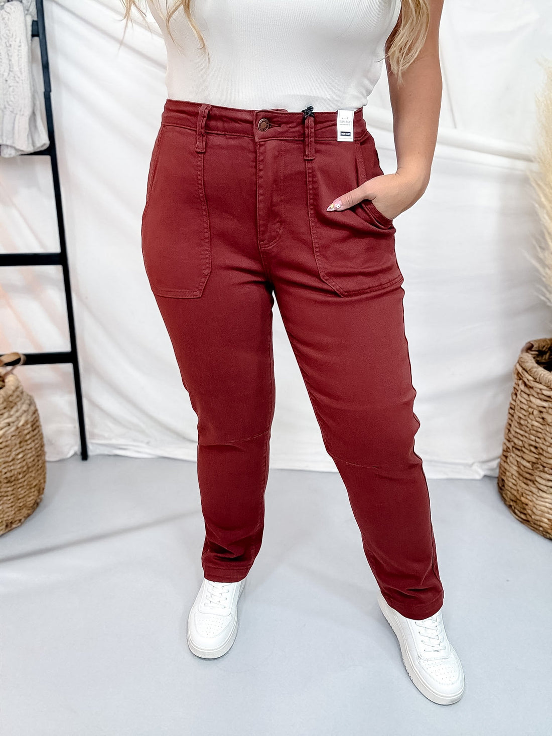 Judy Blue High Waist Spiced Apple Cider Aurora Weekender Jeans - Whiskey Skies - JUDY BLUE