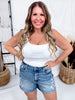 Judy Blue High - Waist Star Splatter Denim Slim Shorts - Whiskey Skies - JUDY BLUE
