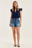 Judy Blue High - Waist Star Splatter Denim Slim Shorts - Whiskey Skies - JUDY BLUE